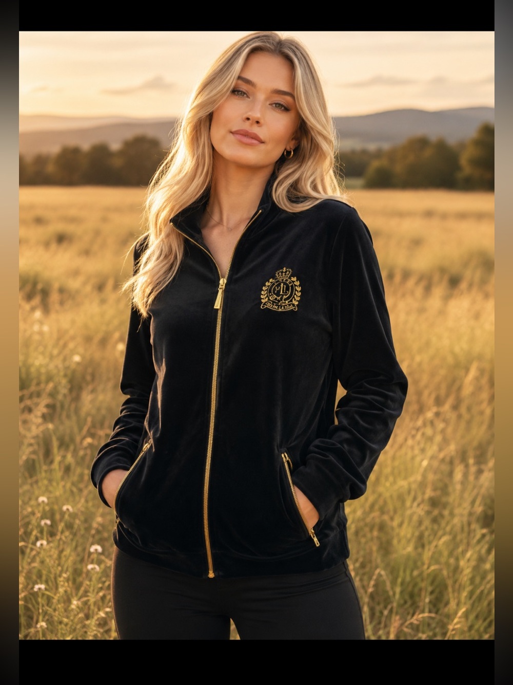 NWT Lauren Ralph Lauren Black Crush Velvet Jacket